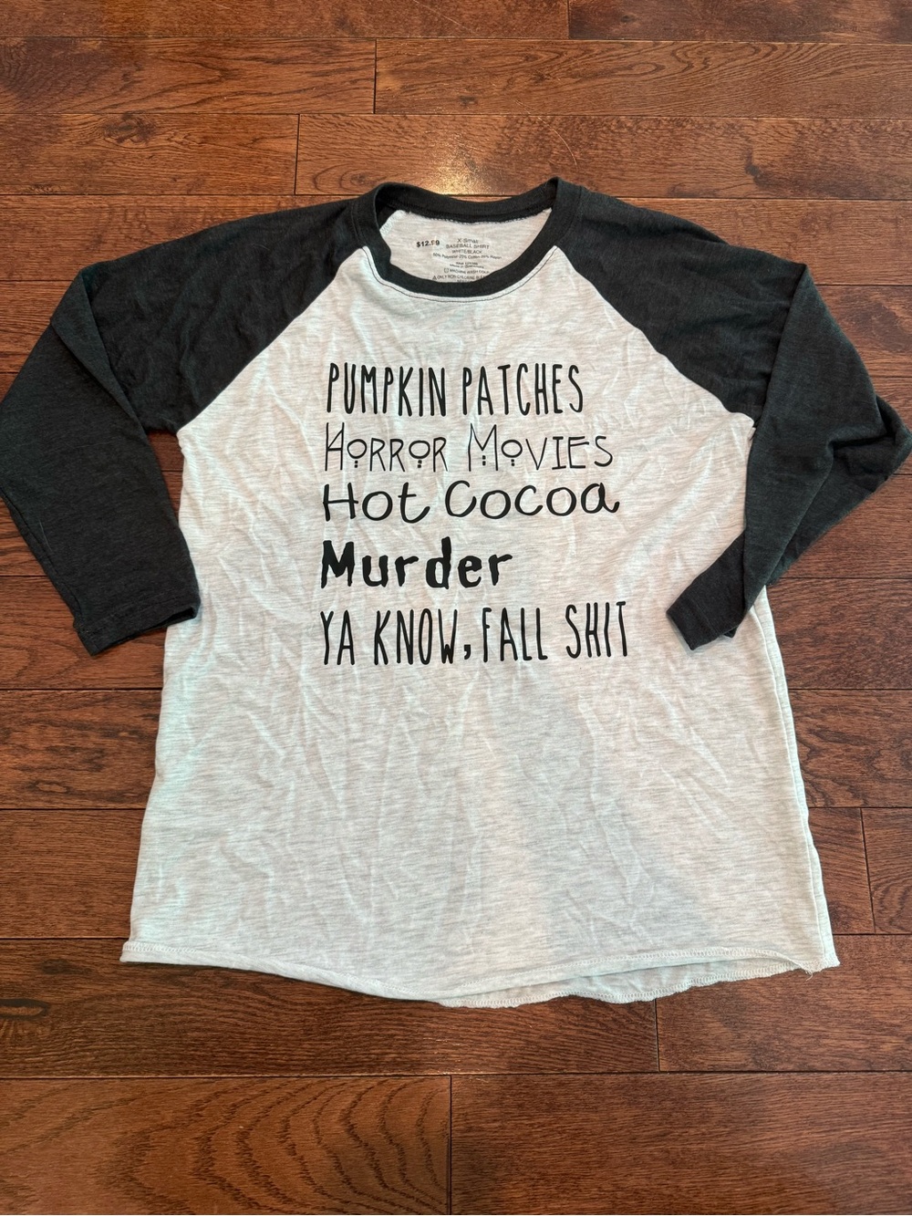 pumpkin patch Black & Heather Gray Raglan Long Sleeve Graphic Tee